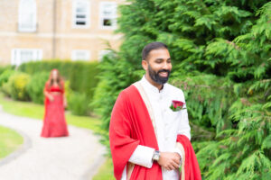 First look Asian wedding photography